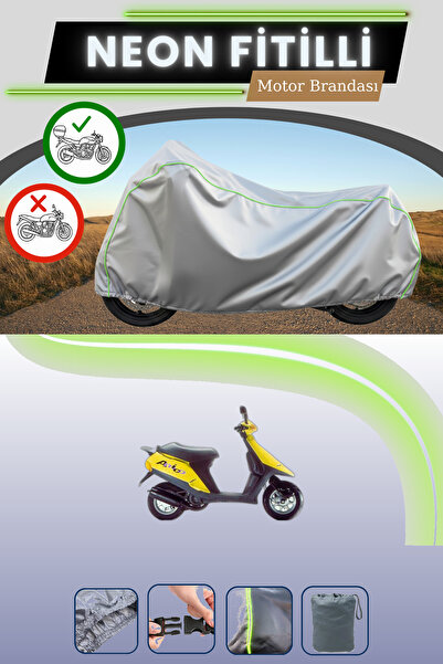 Cemku Shade حقيبة خلفية رمادية متوافقة مع قماش نيون فيتيل أبريليا أميكو 50 المتوافق مع الدراجات النارية