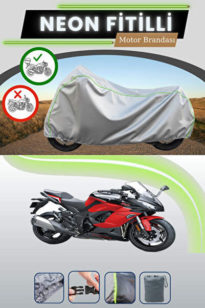 Cemku Shade حقيبة خلفية رمادية نيون قماش مجدّل متوافقة مع دراجة كاواساكي نينج...