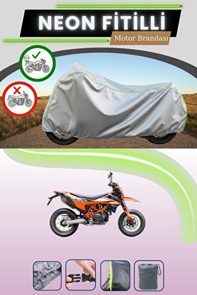 Cemku Shade حقيبة خلفية رمادية نيون قماش مجدّل متوافقة مع KTM 690 SMC R متواف...