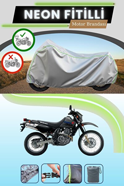 Cemku Shade حقيبة خلفية رمادية متوافقة مع قماش نيون فليتلي سوزوكي DR650 SE ال...