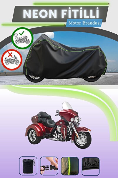 Cemku Shade حقيبة خلفية سوداء متوافقة مع نيون فايتي هارلي ديفيدسون تراي جلايد...