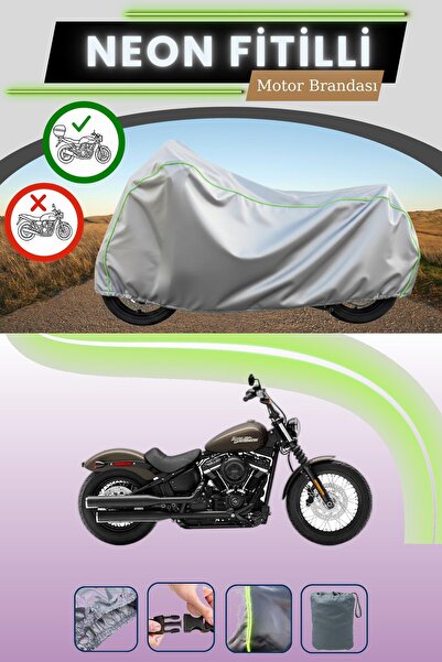 Cemku Shade حقيبة خلفية رمادية اللون متوافقة مع قماش نيون فيتيل هارلي ديفيدسون سوفتيل ستريت بوب المتوافق مع الدراجات النارية