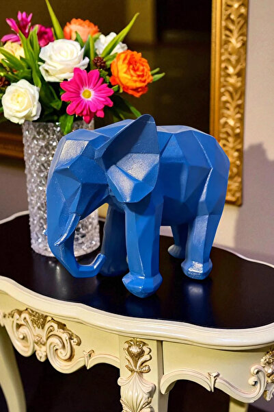 ay hediyelik Kübik Fil Heykeli Biblo - Dekoratif Polyester 27x20 cm