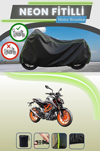 Cemku Shade حقيبة خلفية سوداء متوافقة مع قماش نيون فايتي KTM 390 Duke المتواف...