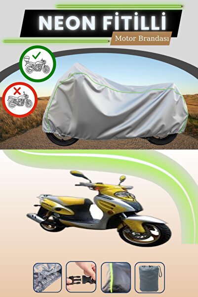 Cemku Shade حقيبة خلفية رمادية متوافقة مع قماش نيون فايتل مونديال 150 RR المت...