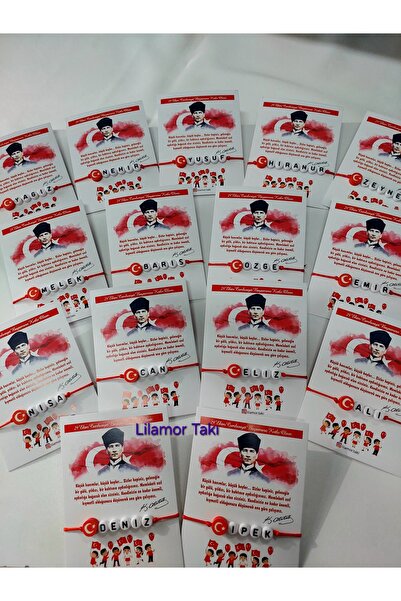 Lilamor 10 Adet 29 Ekim Türk Bayraklı isimli Bileklik