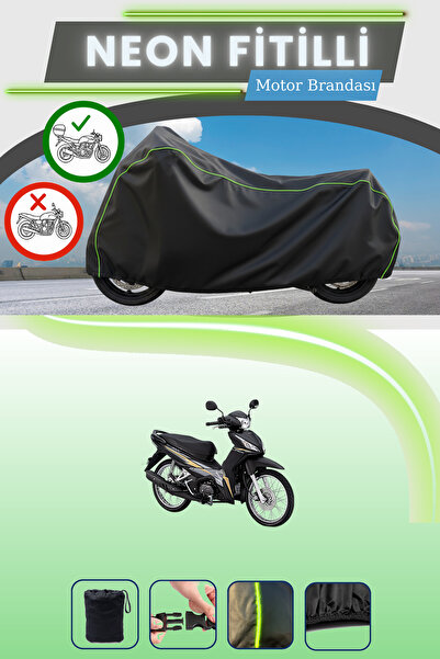 Cemku Shade حقيبة خلفية سوداء متوافقة مع قماش نيون فايتي هوندا ويف المتوافق مع المحرك