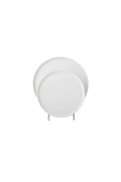 ORIAN Luxury 16-piece plain round white porcelain dining set