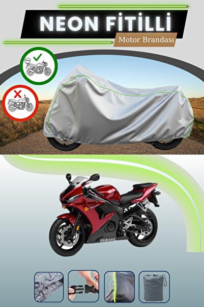 Cemku Shade حقيبة خلفية رمادية متوافقة مع قماش نيون فليتلي ياماها YZF R6s الم...