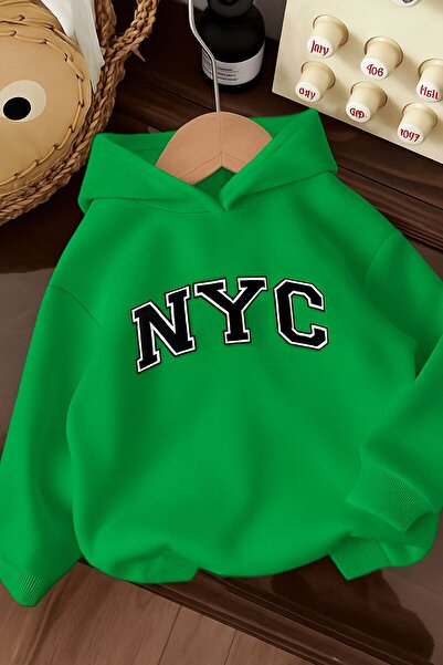 BENROMA Παιδικό φούτερ με κουκούλα με 3 νήματα, χτενισμένο βαμβάκι, NYC printed, unisex