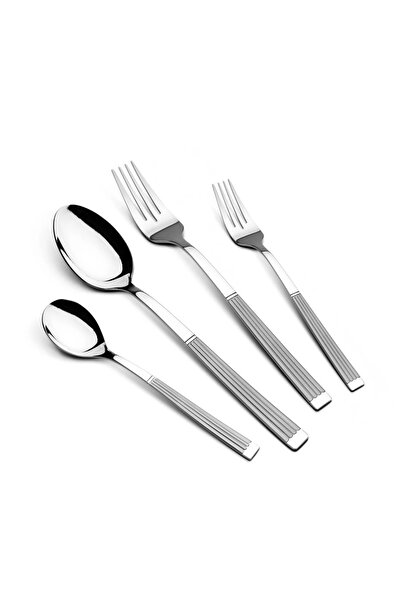 Arshia Silver 48-Piece Flatware Set with Stand