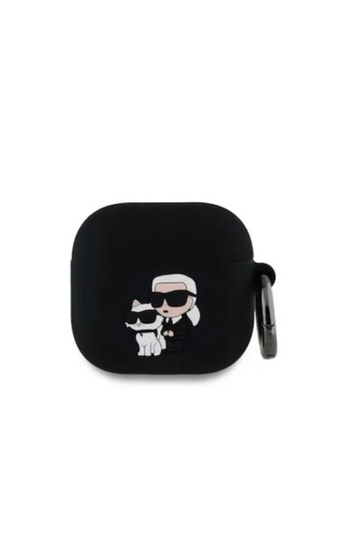 Karl Lagerfeld & Choupette 3D Silicone Case for AirPods 4 - Black