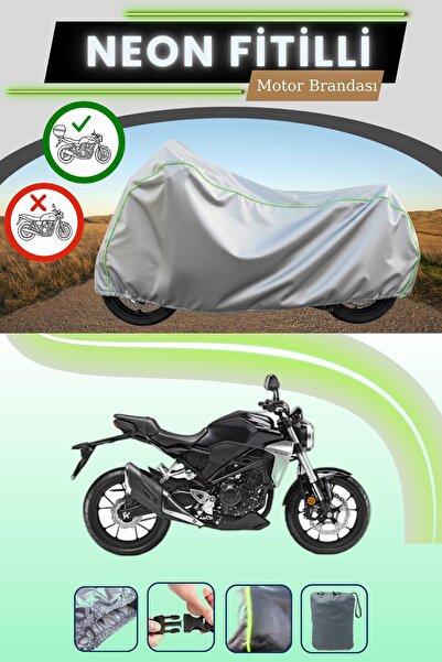 Cemku Shade حقيبة خلفية رمادية متوافقة مع قماش نيون فليتلي هوندا سي بي 250 آر...