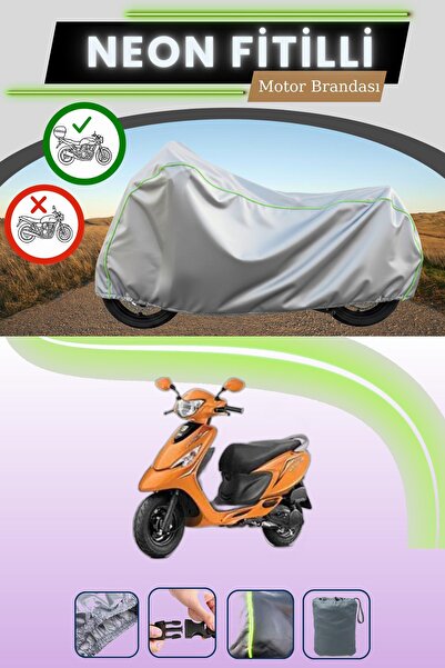 Cemku Shade حقيبة خلفية رمادية متوافقة مع نيون فيتيلي تي في إس سكوتي زيست 110، قماش متوافق مع الدراجات النارية