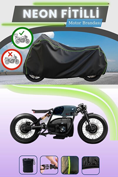 Cemku Shade حقيبة خلفية سوداء متوافقة مع قماش المحرك المتوافق مع نيون فيتيلي بي إم دبليو آر 80