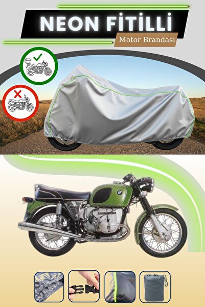 Cemku Shade حقيبة خلفية رمادية متوافقة مع قماش نيون فليتشي BMW R 60-7 المتواف...