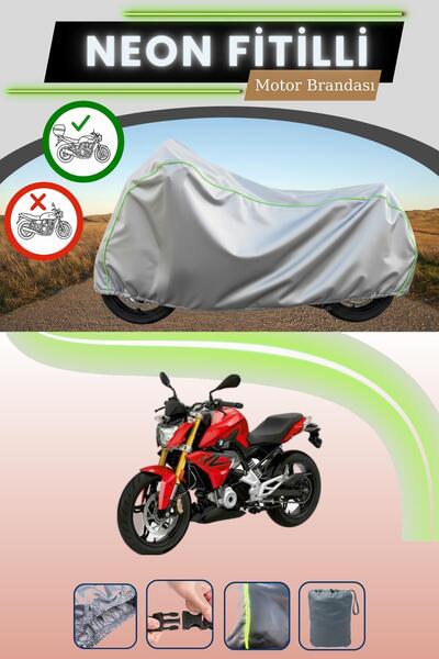 Cemku Shade حقيبة خلفية رمادية متوافقة مع قماش نيون فليتلي BMW G 310 R المتوا...