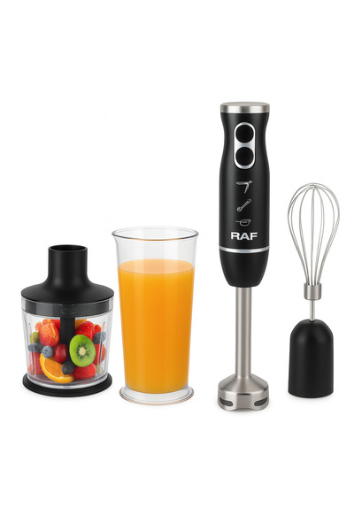 raf 1600W 4-in-1 Hand Blender Set, Stick Blender with Chopper, Whisk & 600ml Jar