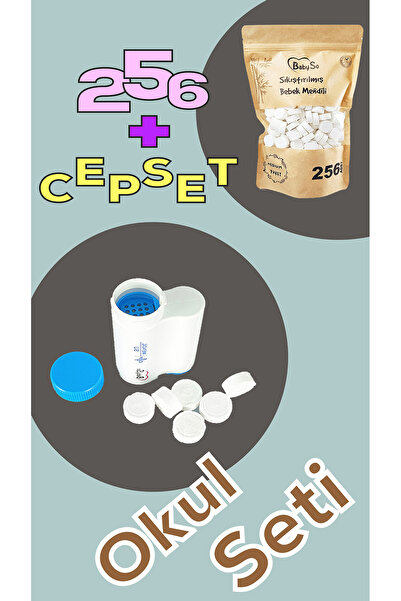 BABYSO Sıkıştırılmış Mendil OKUL SETİ 256 + CEPSET