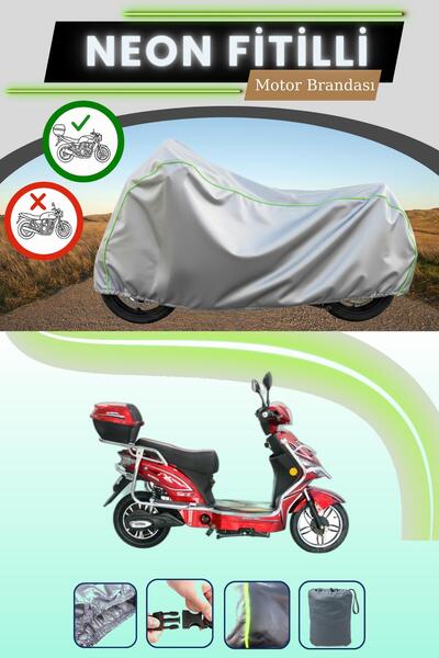 Cemku Shade حقيبة خلفية رمادية متوافقة مع قماش نيون فيتيلي كينج موتور KR-41 إبيكو المتوافق مع الدراجات النارية