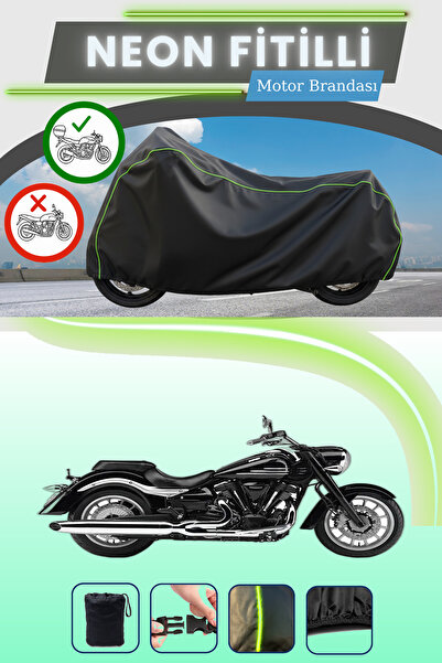 Cemku Shade حقيبة خلفية سوداء متوافقة مع نيون فايتي ياماها ميدنايت ستار XV 19...