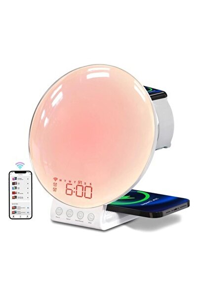 Momilla Kablosuz Şarj Istasyonlu Gündoğumu Çalar Saat