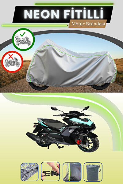 Cemku Shade حقيبة خلفية رمادية متوافقة مع قماش نيون فايتيل موتولوكس IST 34 المتوافق مع الدراجات النارية