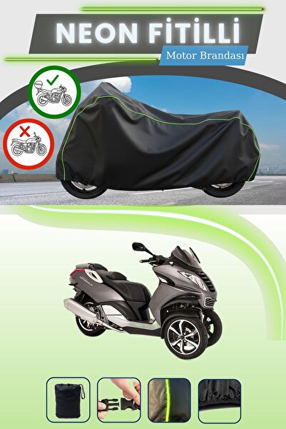 Cemku Shade حقيبة خلفية سوداء متوافقة مع نيون فيتيل بيجو ميتروبوليس SW 400 متوافقة مع قماش المحرك