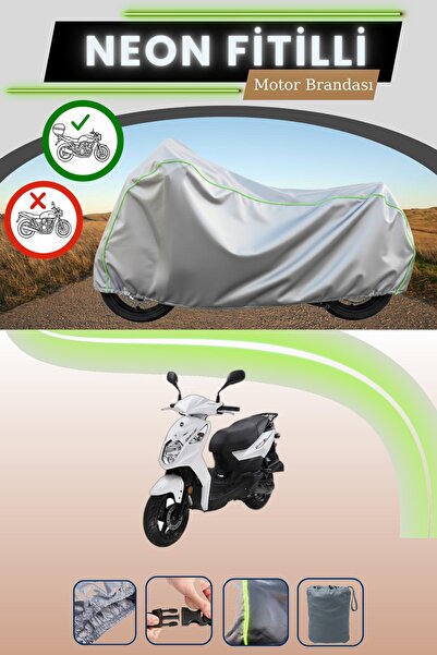 Cemku Shade حقيبة خلفية رمادية متوافقة مع قماش نيون فليتلي SYM Orbit II 50 ال...