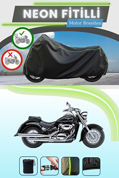 Cemku Shade حقيبة خلفية سوداء متوافقة مع نيون فايتل سوزوكي VL 800 فولوسيا متو...