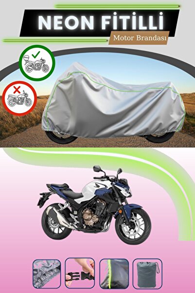 Cemku Shade حقيبة خلفية رمادية متوافقة مع قماش نيون فليتلي هوندا سي بي 500 إف...