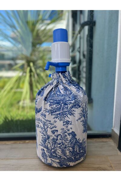 TUA HOME غطاء زجاجة المياه بنمط ريفي إنجليزي 100% قطن سعة 19 لتر - غطاء موزع ...