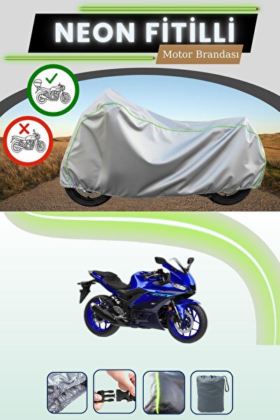 Cemku Shade حقيبة خلفية رمادية متوافقة مع قماش نيون فليتلي ياماها YZF R3 المت...