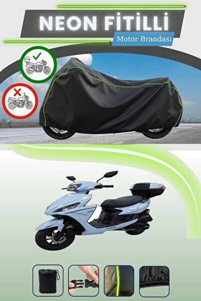 Cemku Shade حقيبة خلفية سوداء متوافقة مع قماش نيون فيتيلي كينج موتور أريس 125...