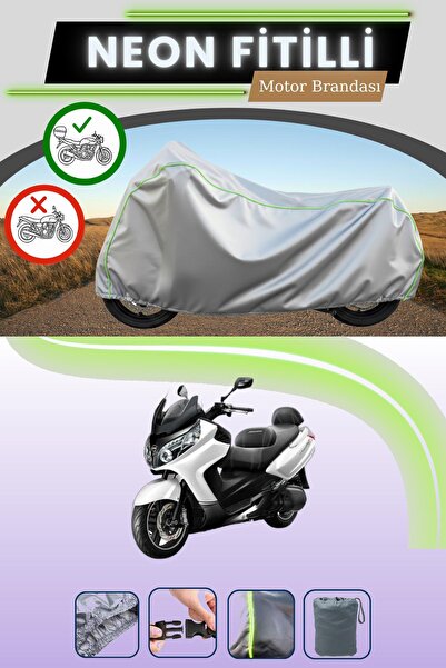 Cemku Shade حقيبة خلفية رمادية متوافقة مع قماش نيون فليتلي SYM Maxi 400i ABS ...