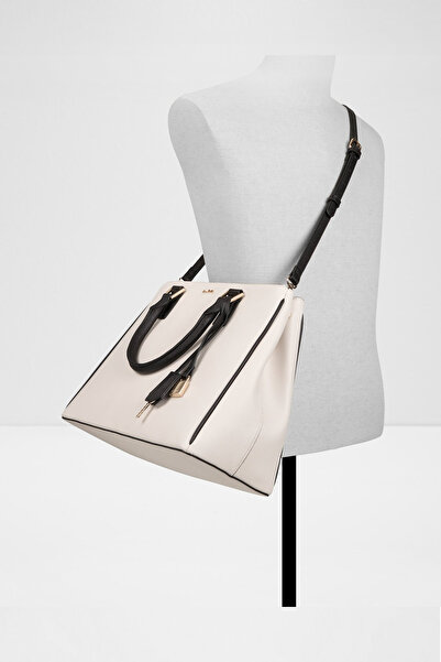 Aldo NANEVER - Geantă de umăr și de mână pentru femei, albă, cu trei compartimente, detașabilă, reglabilă, bretea crossbody