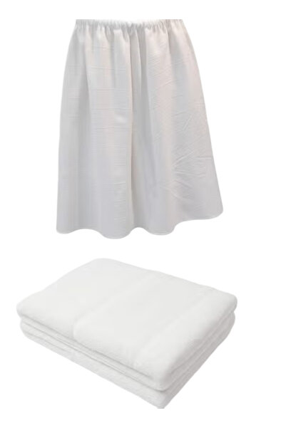 FASHIONLINE Ihram for men a Stretchy skirt and Muslim toga Towel 210cm x 105cm white