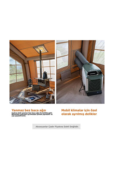 habl 13 Kişilik 13.2m2 Su,Kar Geçirmez Sertifikalı 600D Oxford Kumaş 4 Mevsim Şişme Çadır 367*360*220cm