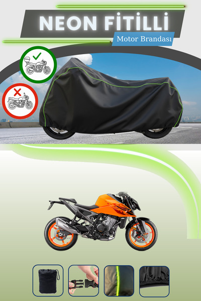 Cemku Shade حقيبة خلفية باللون الأسود النيون قماش مجدّل متوافقة مع KTM 990 Du...