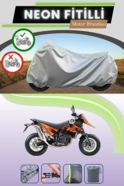 Cemku Shade حقيبة خلفية رمادية متوافقة مع قماش نيون فليتلي KTM 690 سوبرموتو ا...