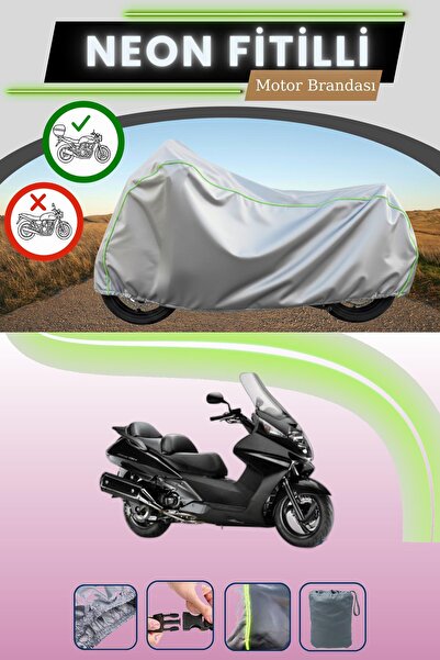 Cemku Shade حقيبة خلفية رمادية نيون قماش مجدّل متوافقة مع هوندا FJS 400 سيلفر...