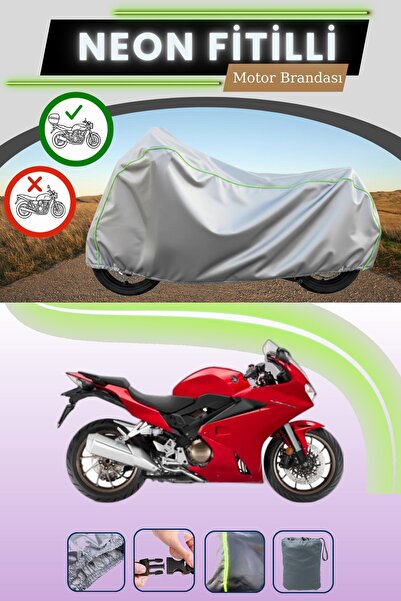 Cemku Shade حقيبة خلفية رمادية متوافقة مع قماش نيون فليت هوندا VFR 800 المتوا...