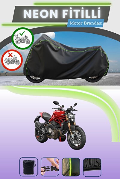 Cemku Shade حقيبة خلفية باللون الأسود النيون قماش مجدّل متوافقة مع دراجة دوكا...