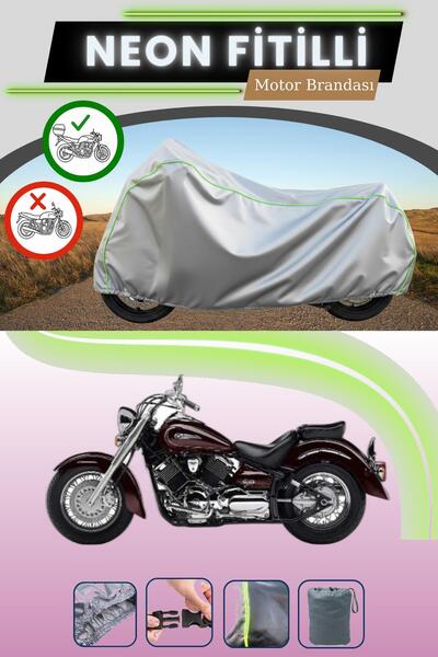 Cemku Shade حقيبة خلفية رمادية متوافقة مع نيون فايتي ياماها XVS 1100 دراج ستا...