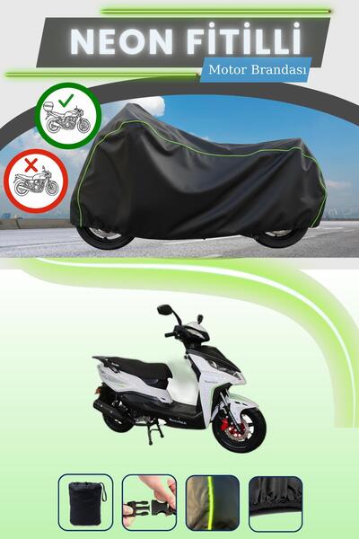 Cemku Shade حقيبة خلفية باللون الأسود النيون قماش مجدّل متوافقة مع موتولوكس ر...