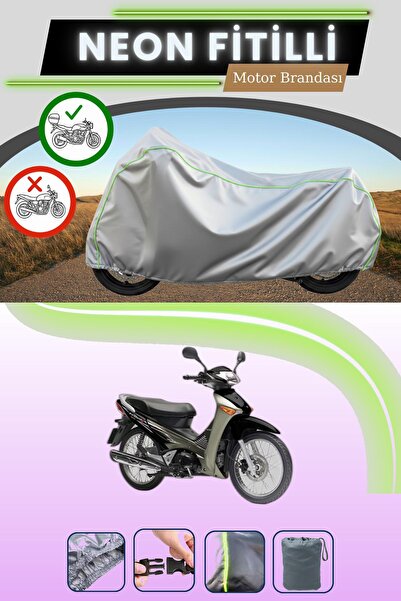 Cemku Shade حقيبة خلفية رمادية نيون قماش مجدّل متوافقة مع هوندا إنوفا 125 متو...