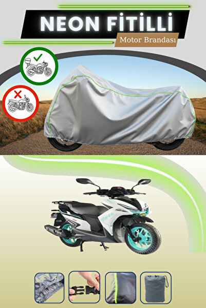 Cemku Shade حقيبة خلفية رمادية متوافقة مع قماش نيون فايتيل موتولوكس MW46 المتوافق مع الدراجات النارية