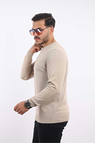 rugatchi Men's Crew Neck Classic Plain Knitwear — 100% Cotton, Stylish & Comfortable Sweater