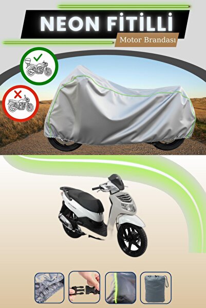 Cemku Shade حقيبة خلفية رمادية متوافقة مع قماش نيون فايتيك SYM HD Evo 200 الم...