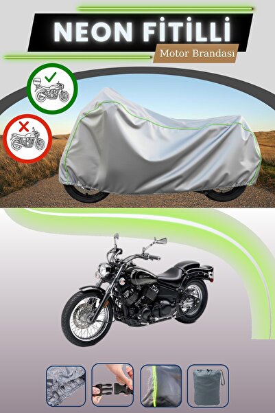 Cemku Shade حقيبة خلفية رمادية نيون قماش مجدّل متوافقة مع ياماها XVS 650 دراج...